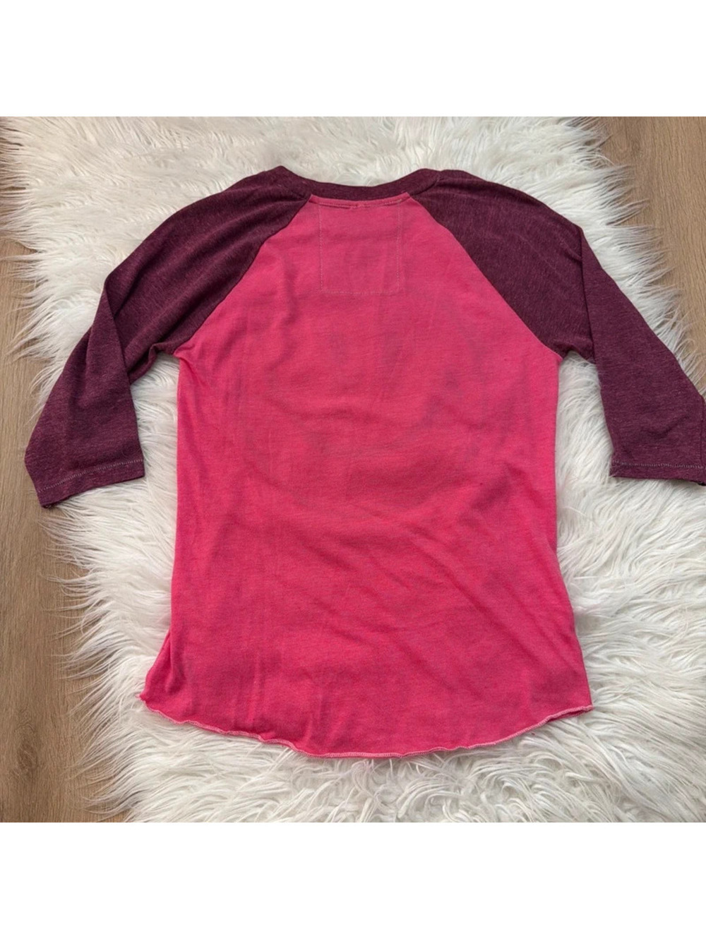 Aviator Nation Smiley face pink baseball tee size L - Picture 2 of 5
